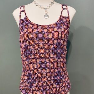 Flowy Floral Strappy Summer Tank Top Swim Cover